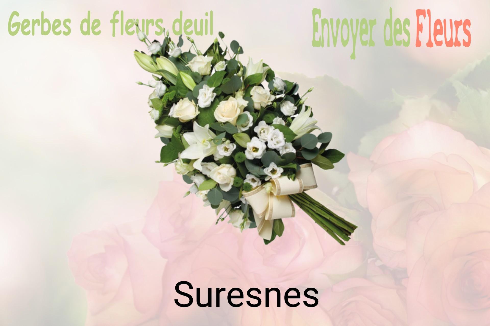 Gerbe de fleurs de deuil livrée à Suresnes